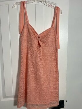 Spoiled Coral Crochet Knot-Front Sundress